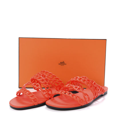 Hermes Rubber Chaine d'Ancre Nude Sandals 38 Pavot 10 of 10
