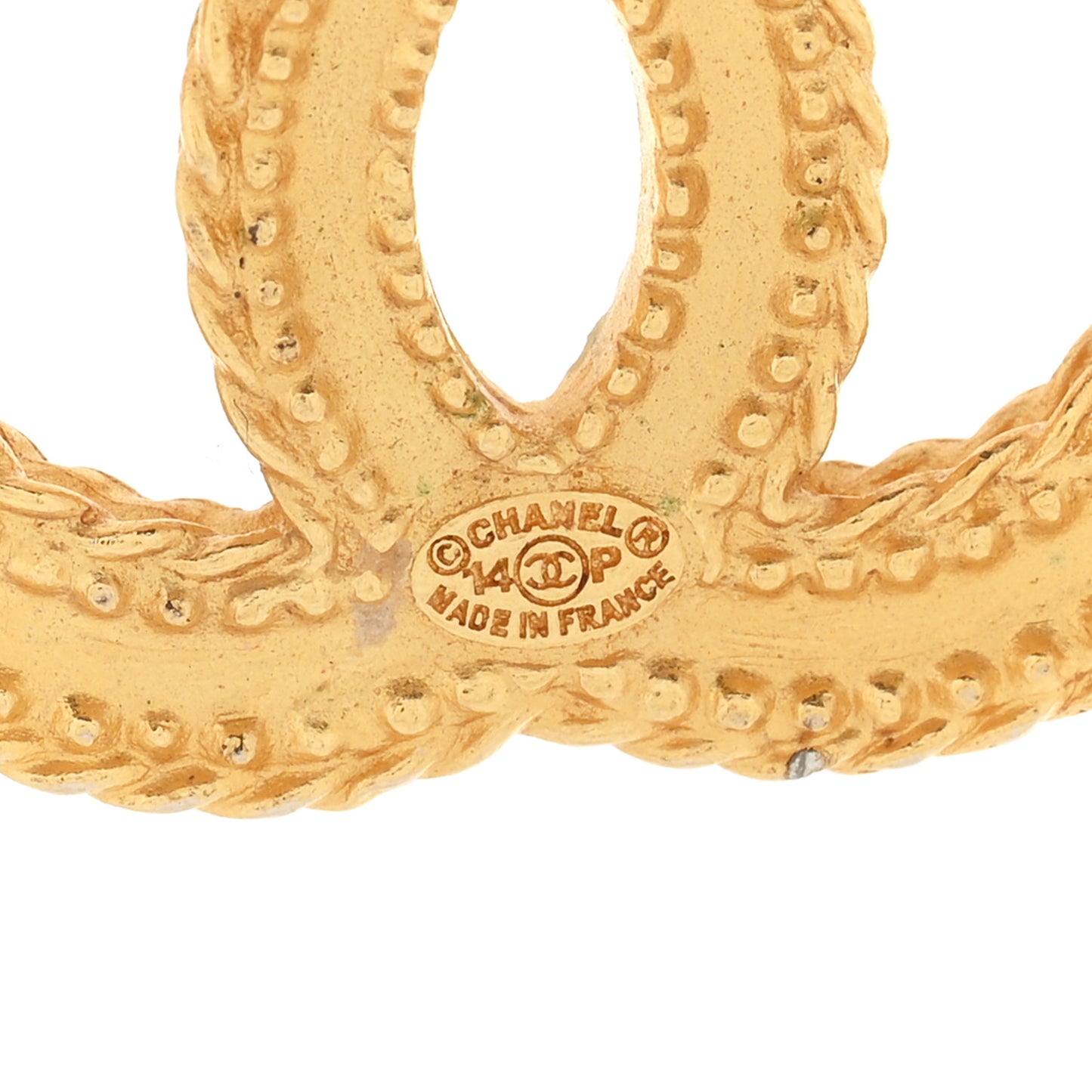 CC Drop Earrings Matte Gold