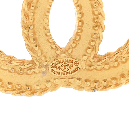 Chanel CC Drop Earrings Matte Gold 4 of 4
