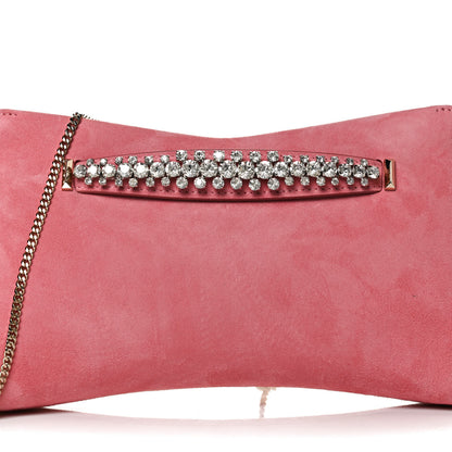 Jimmy Choo Suede Crystal Embellished Venus Clutch Pink 12 of 13