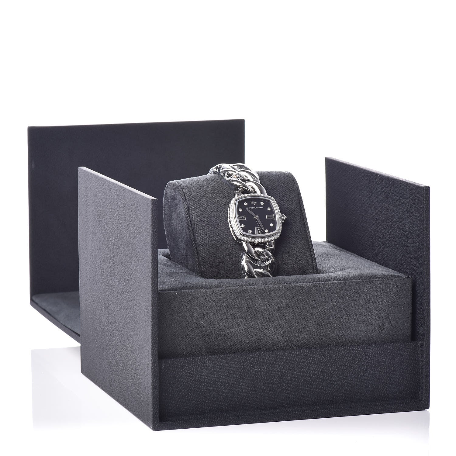 David Yurman Stainless Steel Diamond Bezel 23mm Albion Quartz Watch Black 6 of 6