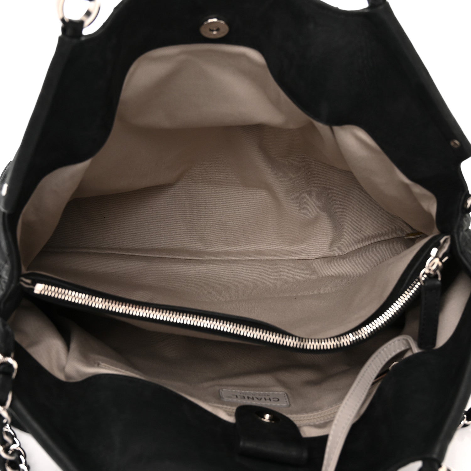 Chanel Iridescent Calfskin Stitched CC Shopping Tote Black 5 of 11