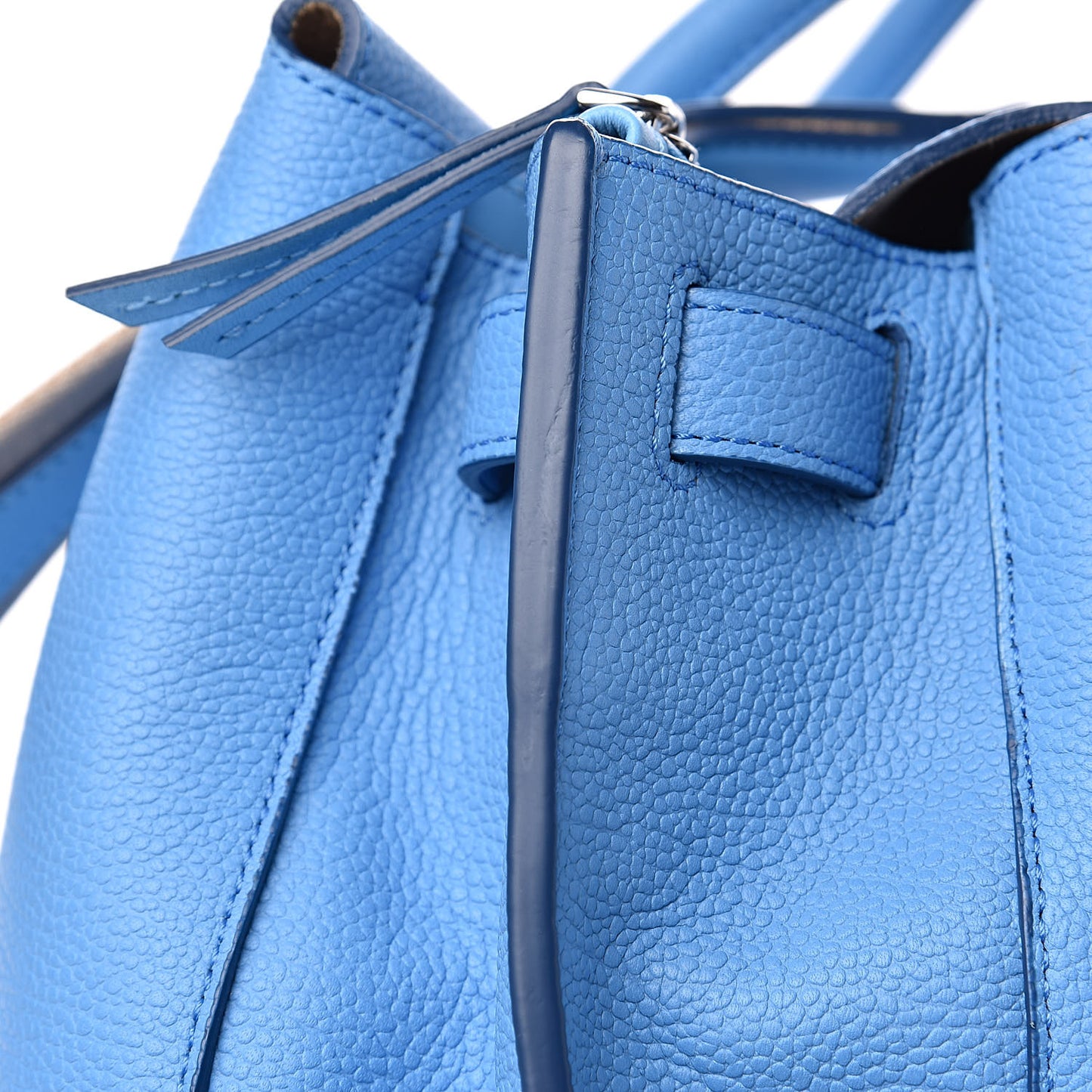Grained Calfskin Large Milla Tote Tile Blue