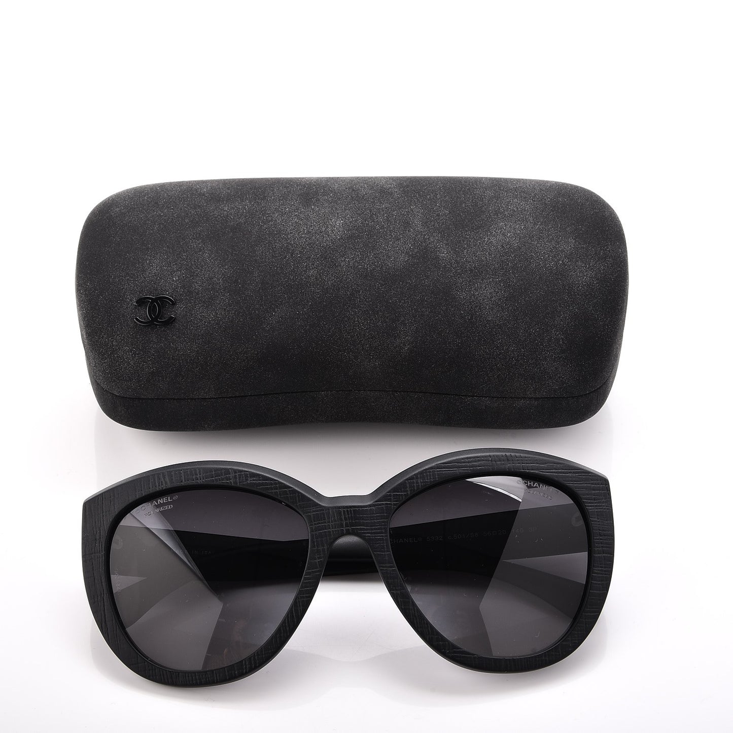Tweed Effect CC Polarized Butterfly Signature Sunglasses 5332 Black