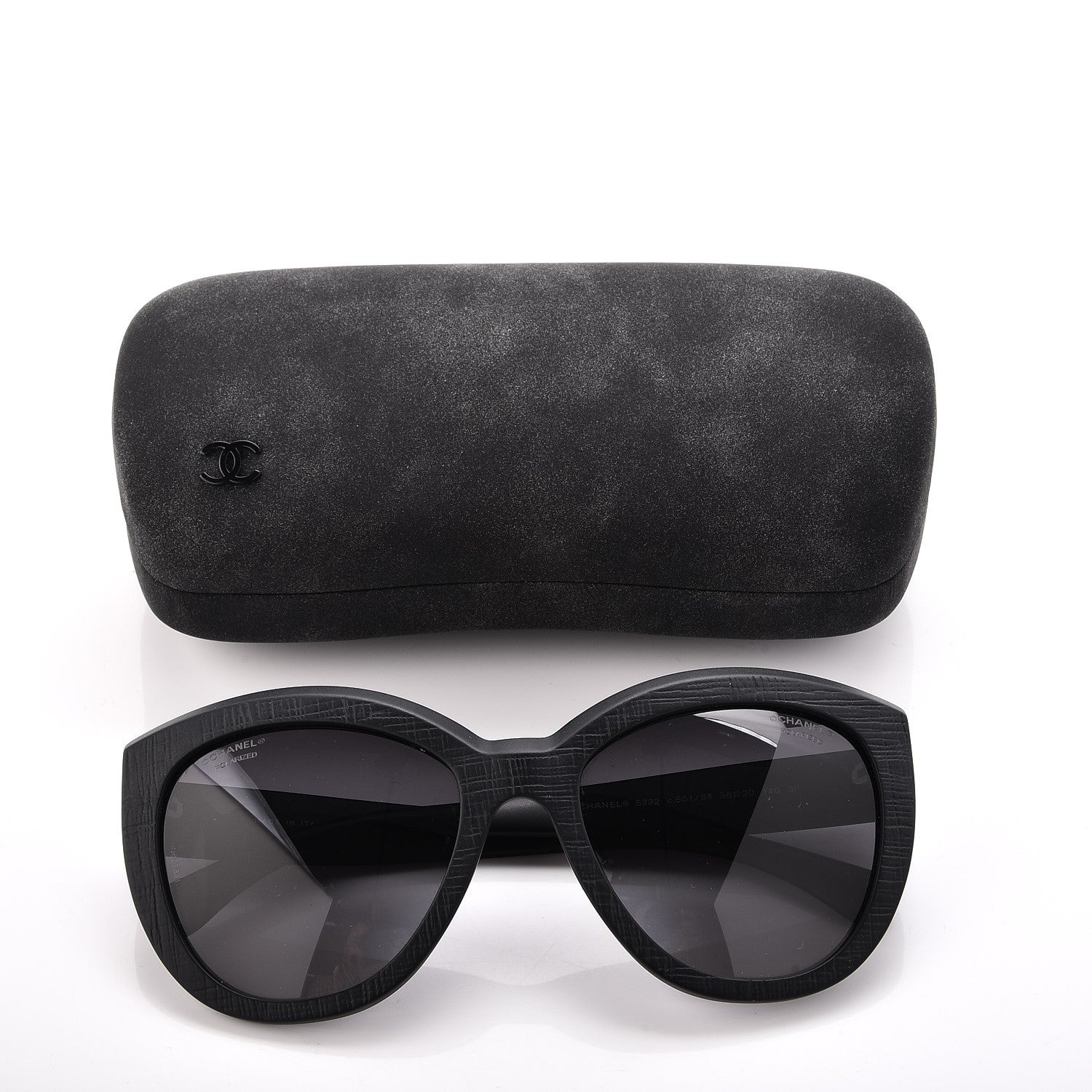 Chanel Tweed Effect CC Polarized Butterfly Signature Sunglasses 5332 Black 8 of 8