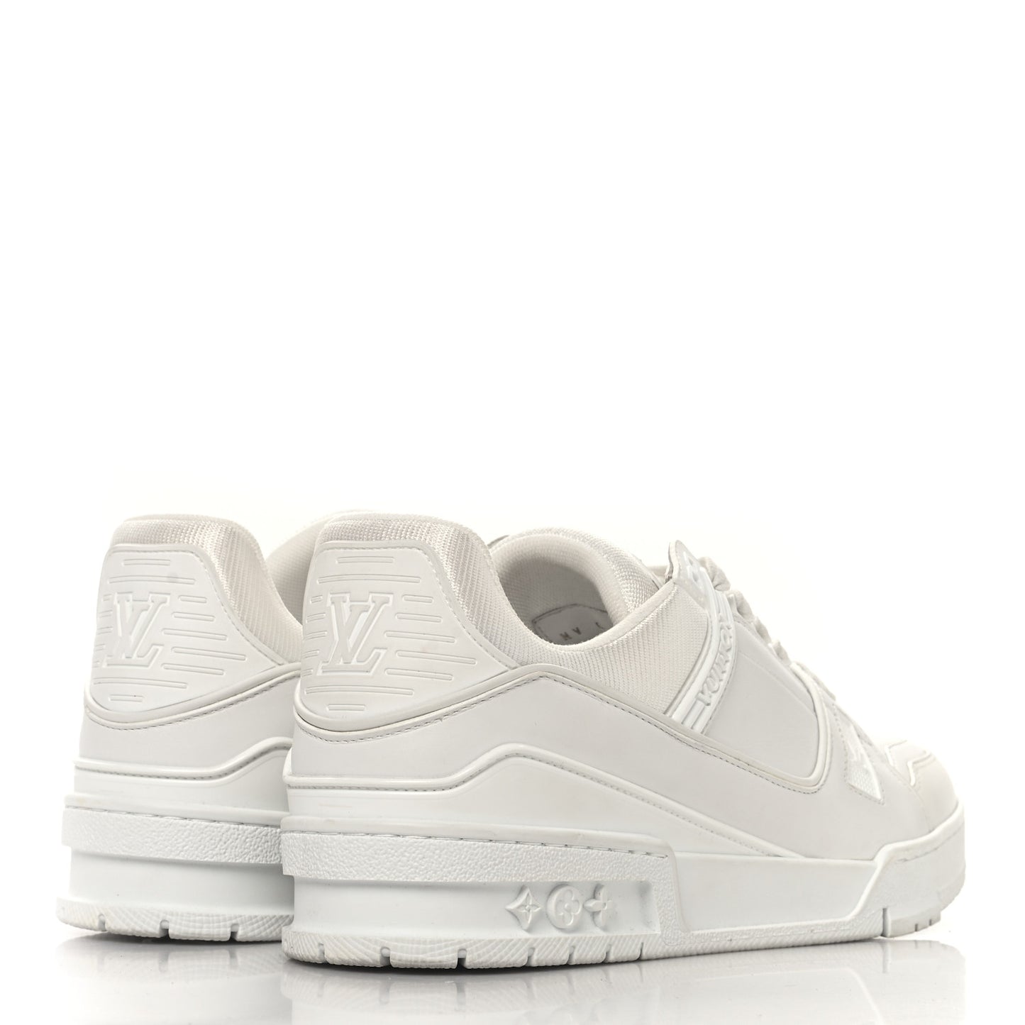 Calfskin Womens LV Trainer Sneakers 39.5 White