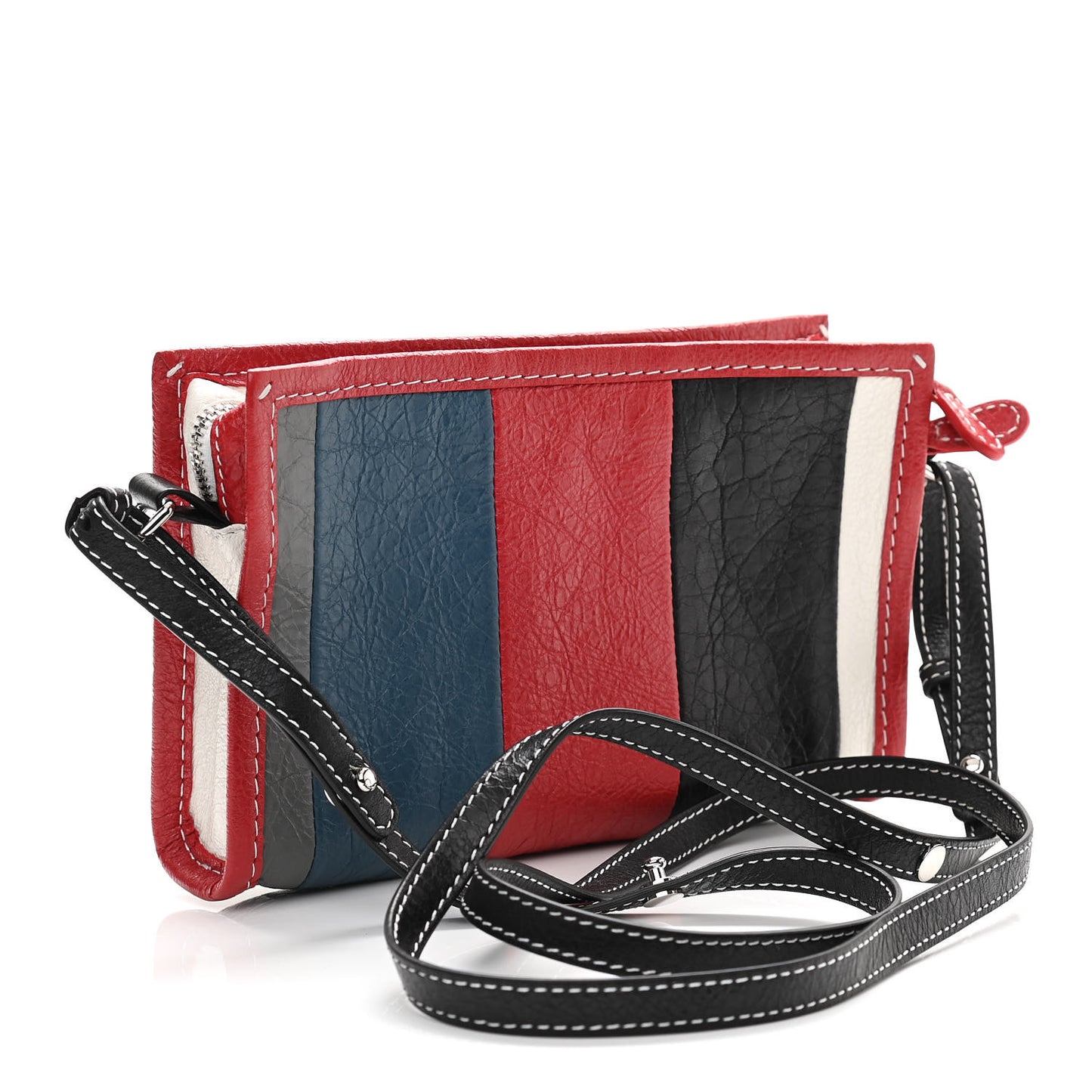 Agneau Arena Multicolore Bazar Strap Clutch Grey White Black Red Blue
