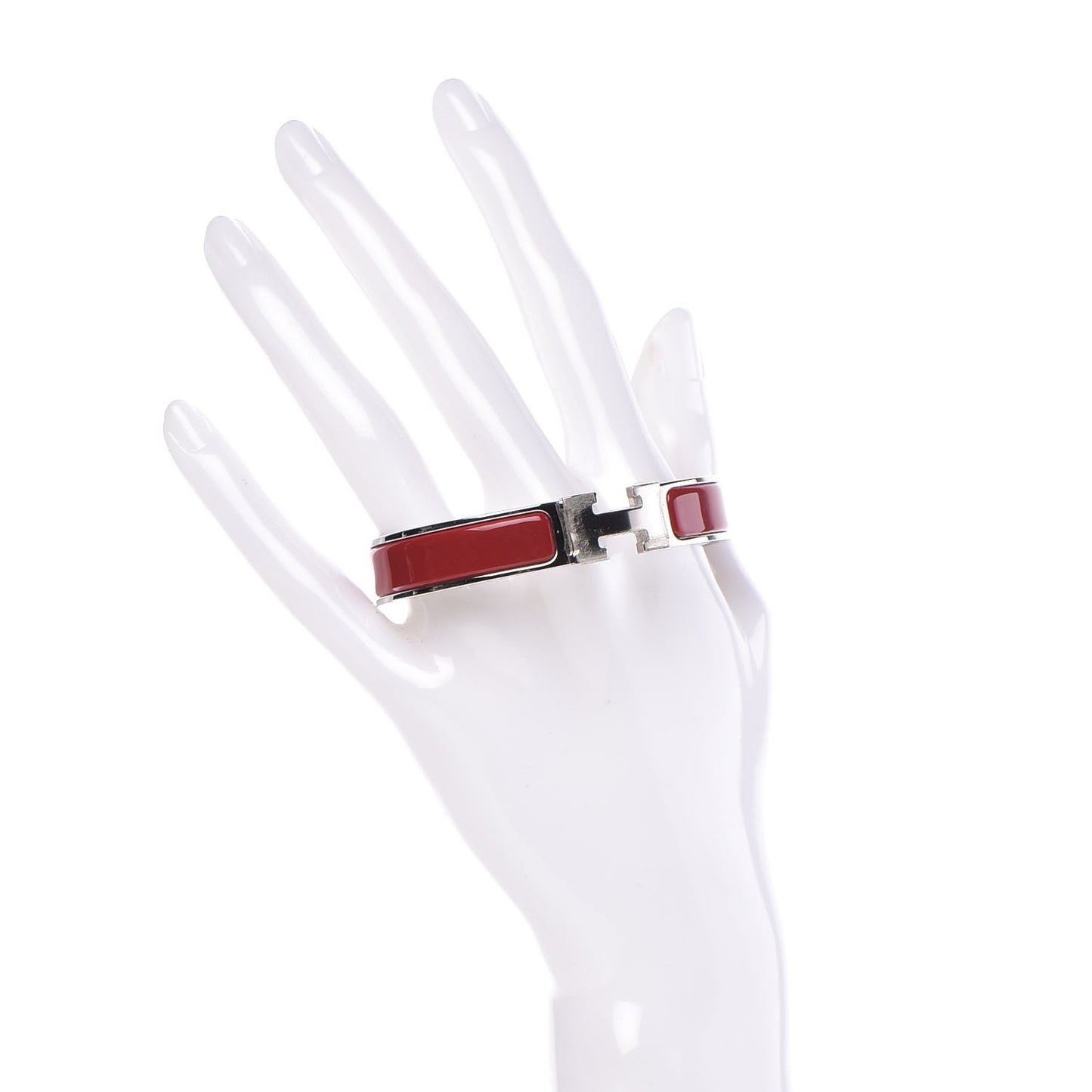 Enamel Narrow Clic Clac H Bracelet GM Red