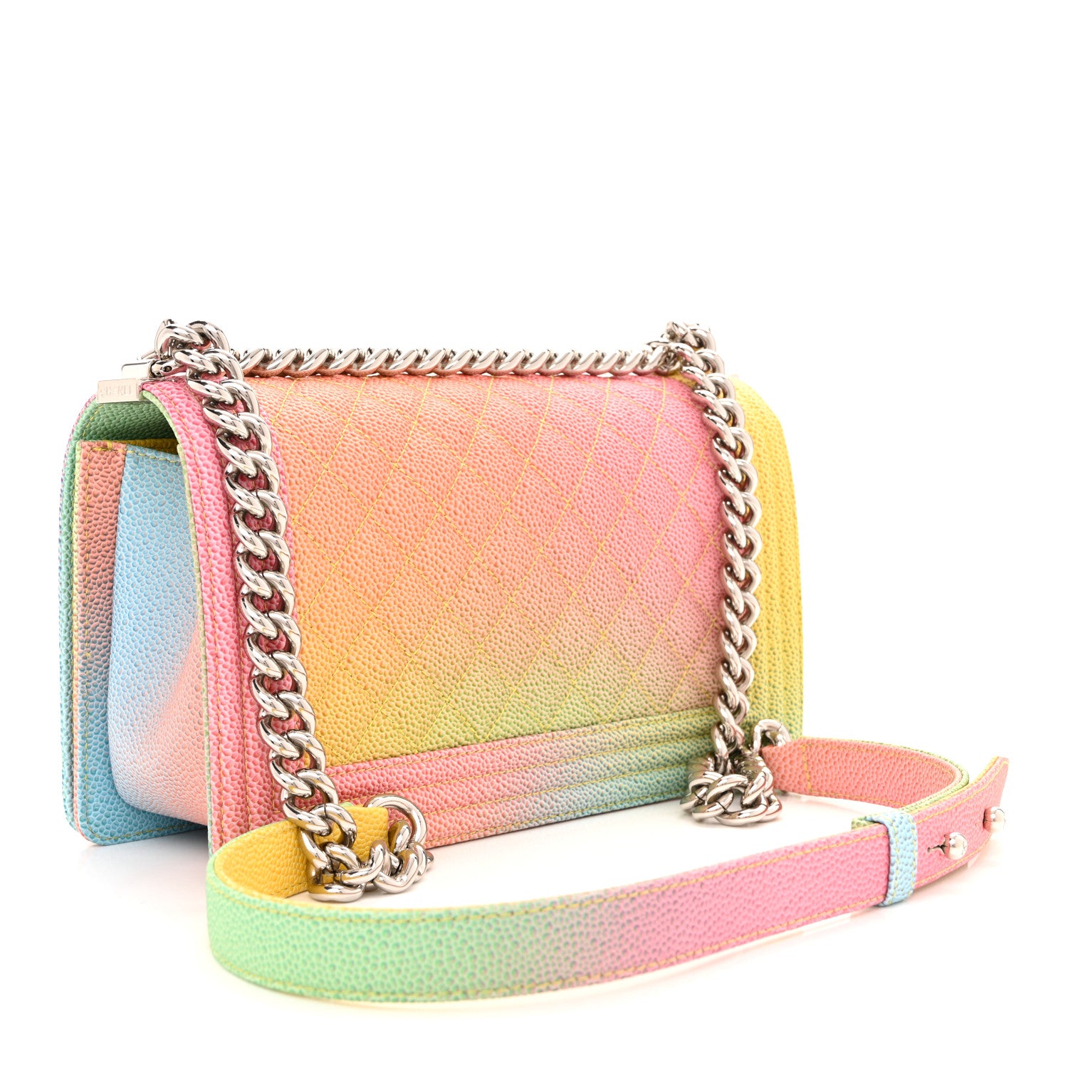 Chanel Caviar Quilted Medium Cuba Rainbow Boy Flap Multicolor 3 of 10
