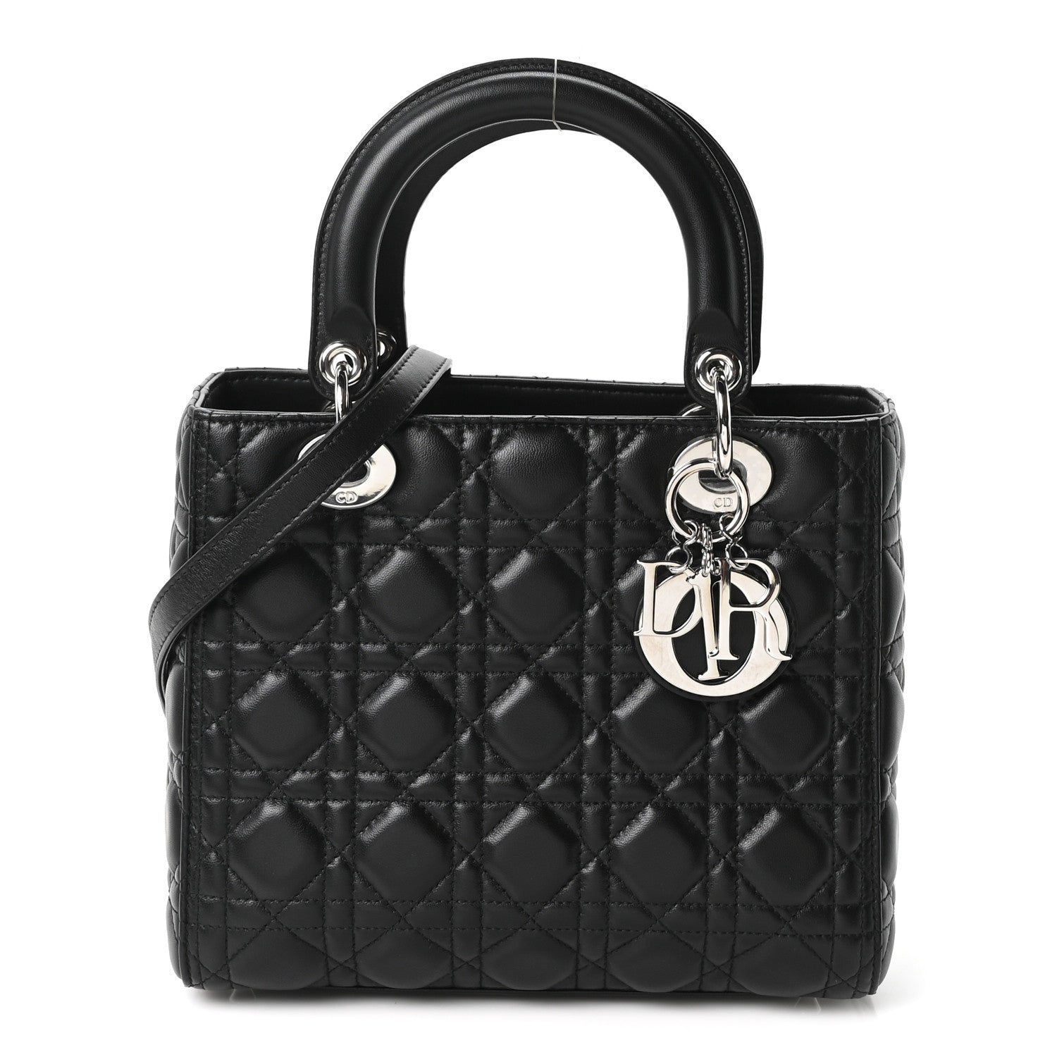 Christian Dior Lambskin Cannage Medium Lady Dior Black 1 of 10