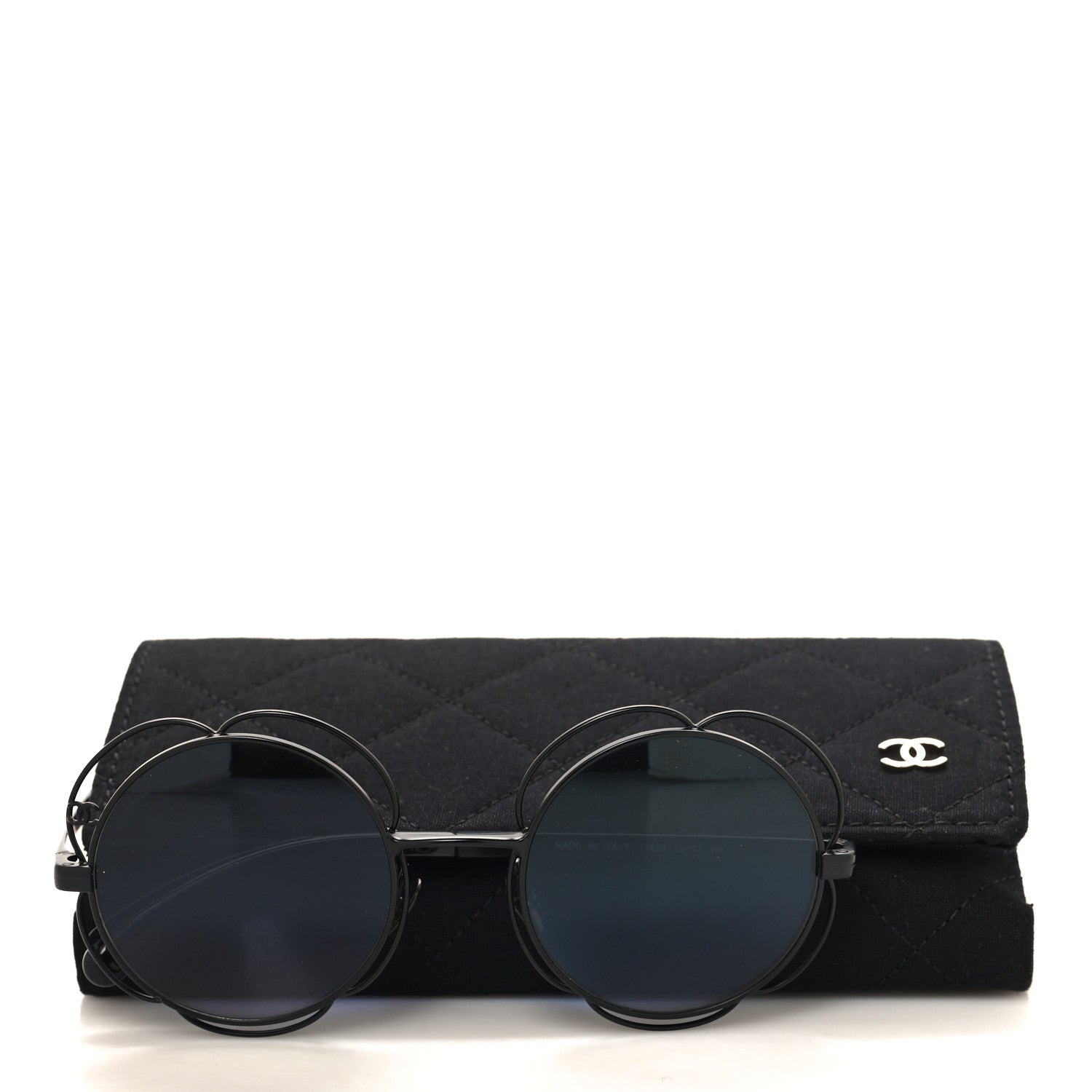 Chanel Metal Round Camellia Sunglasses 71573 Black 7 of 7