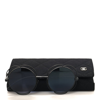 Chanel Metal Round Camellia Sunglasses 71573 Black 7 of 7