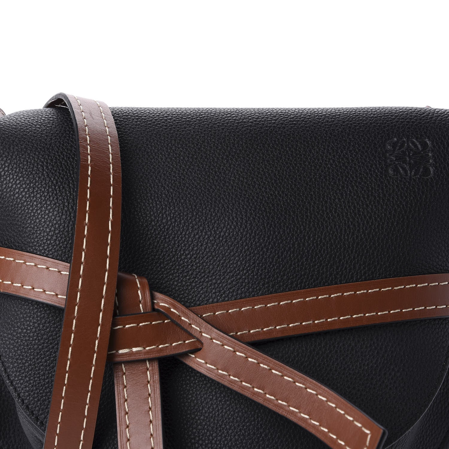 Loewe Grained Calfskin Small Gate Crossbody Bag Pecan Black 9 of 9