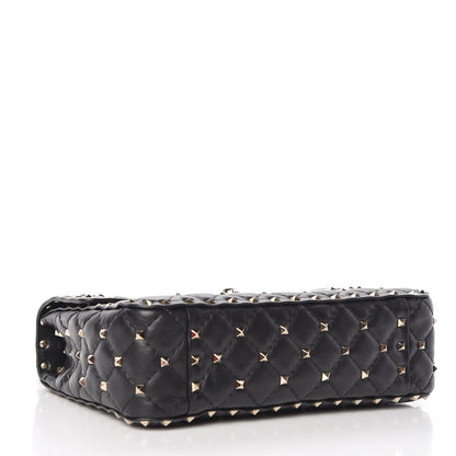 Valentino Garavani Lambskin Medium Rockstud Spike Shoulder Bag Black 4 of 10