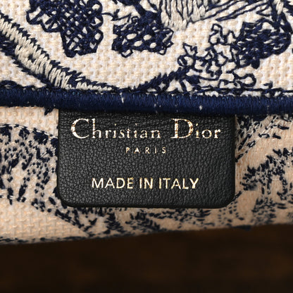 Christian Dior Canvas Embroidered Large Dioriviera Toile De Jouy Book Tote Blue 6 of 12