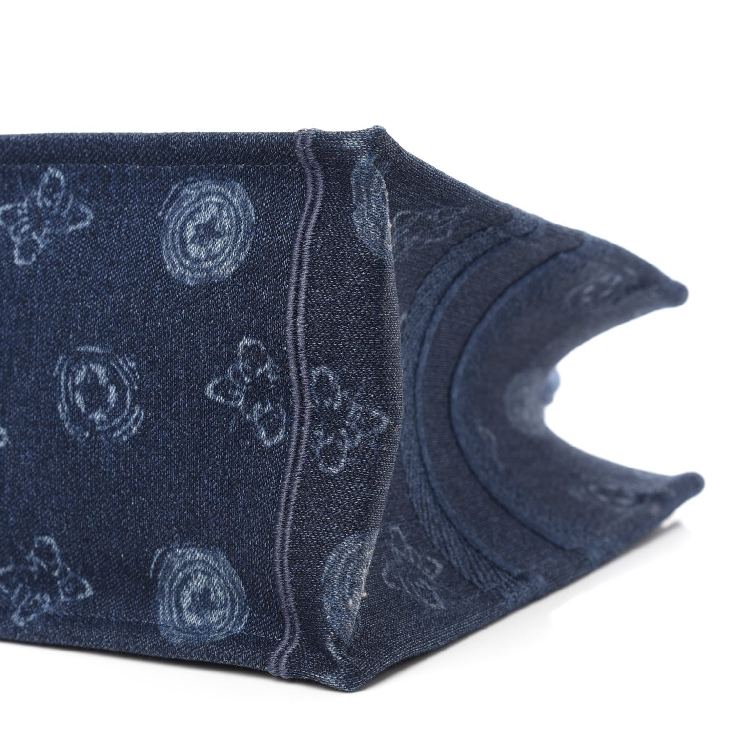 Christian Dior Denim Flowers Embroidered Medium Book Tote Blue 11 of 12