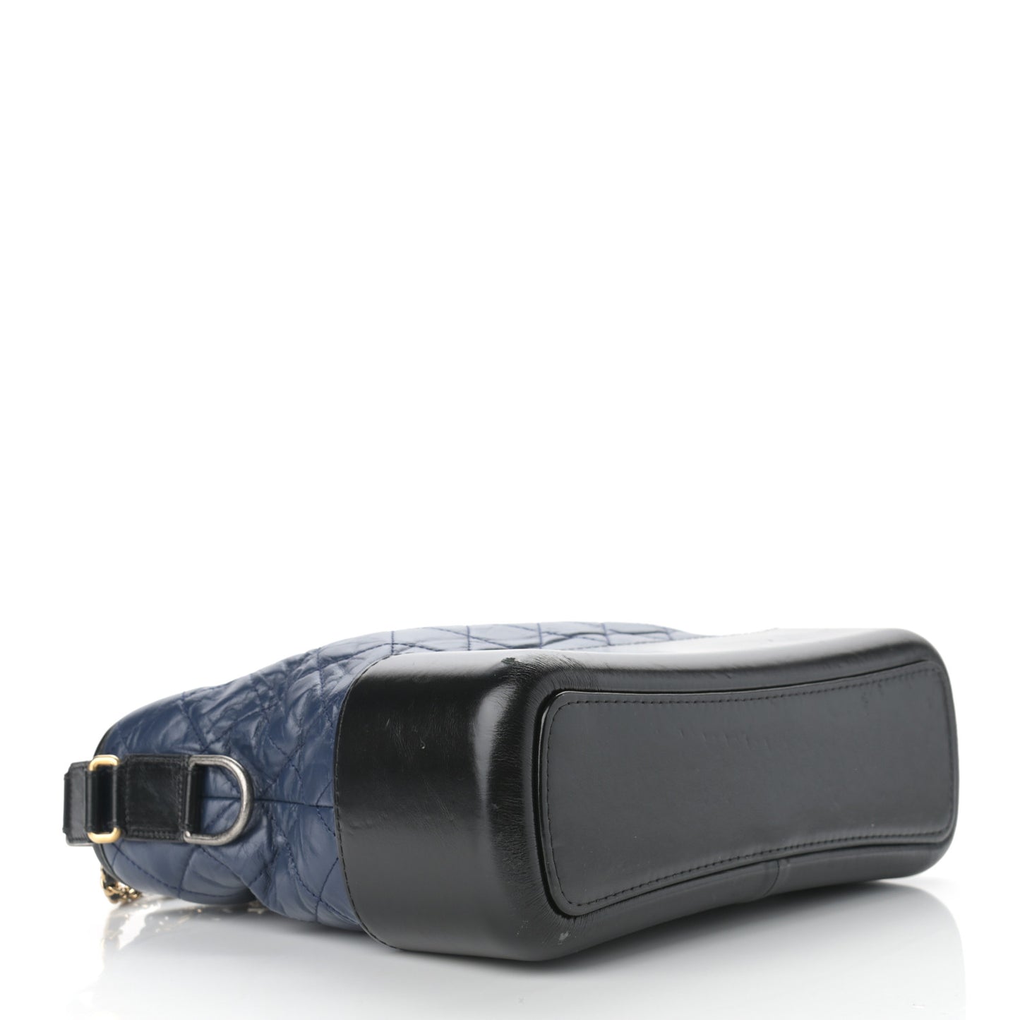 Aged Calfskin Quilted Medium Gabrielle Hobo Navy Black