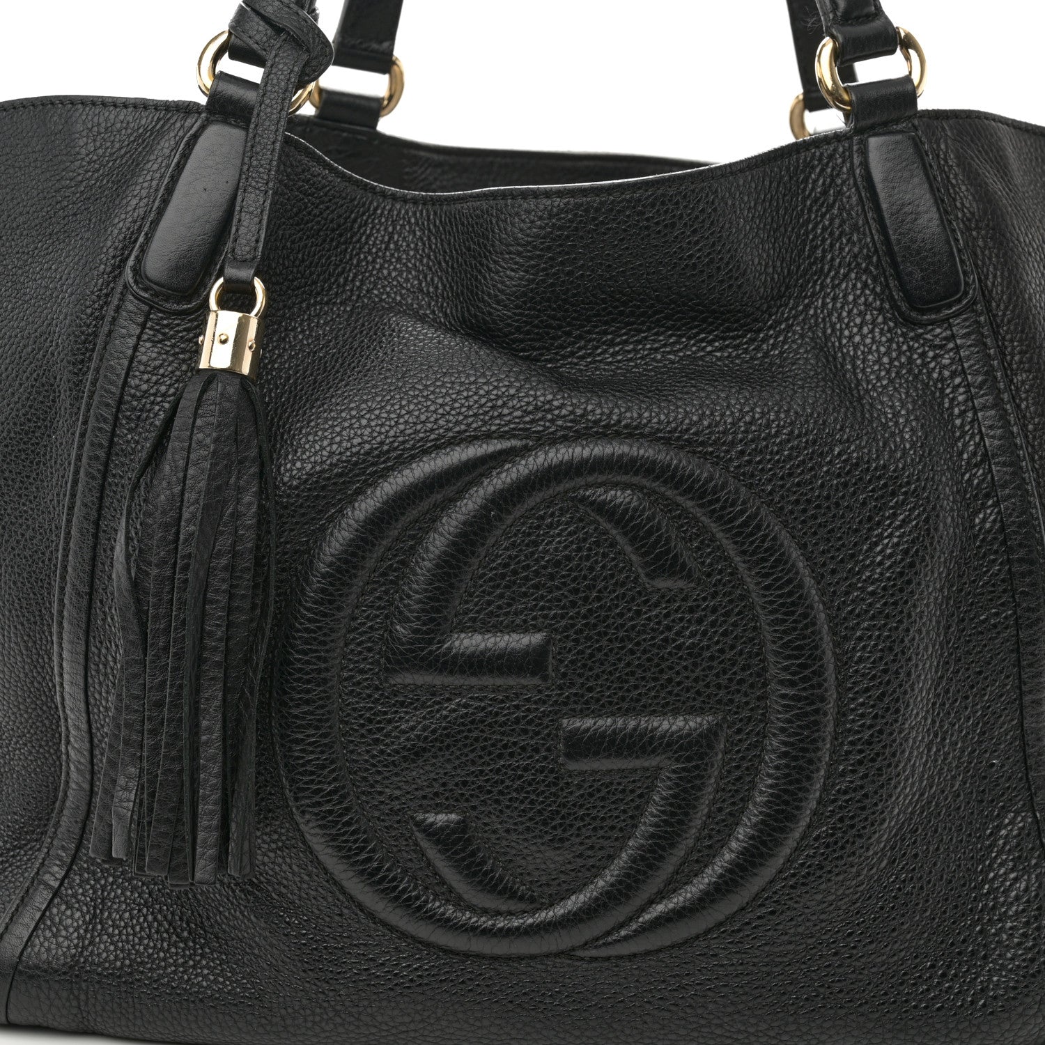 Gucci Pebbled Calfskin Medium Soho Shoulder Bag Black 8 of 13