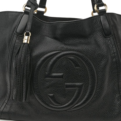 Gucci Pebbled Calfskin Medium Soho Shoulder Bag Black 8 of 13