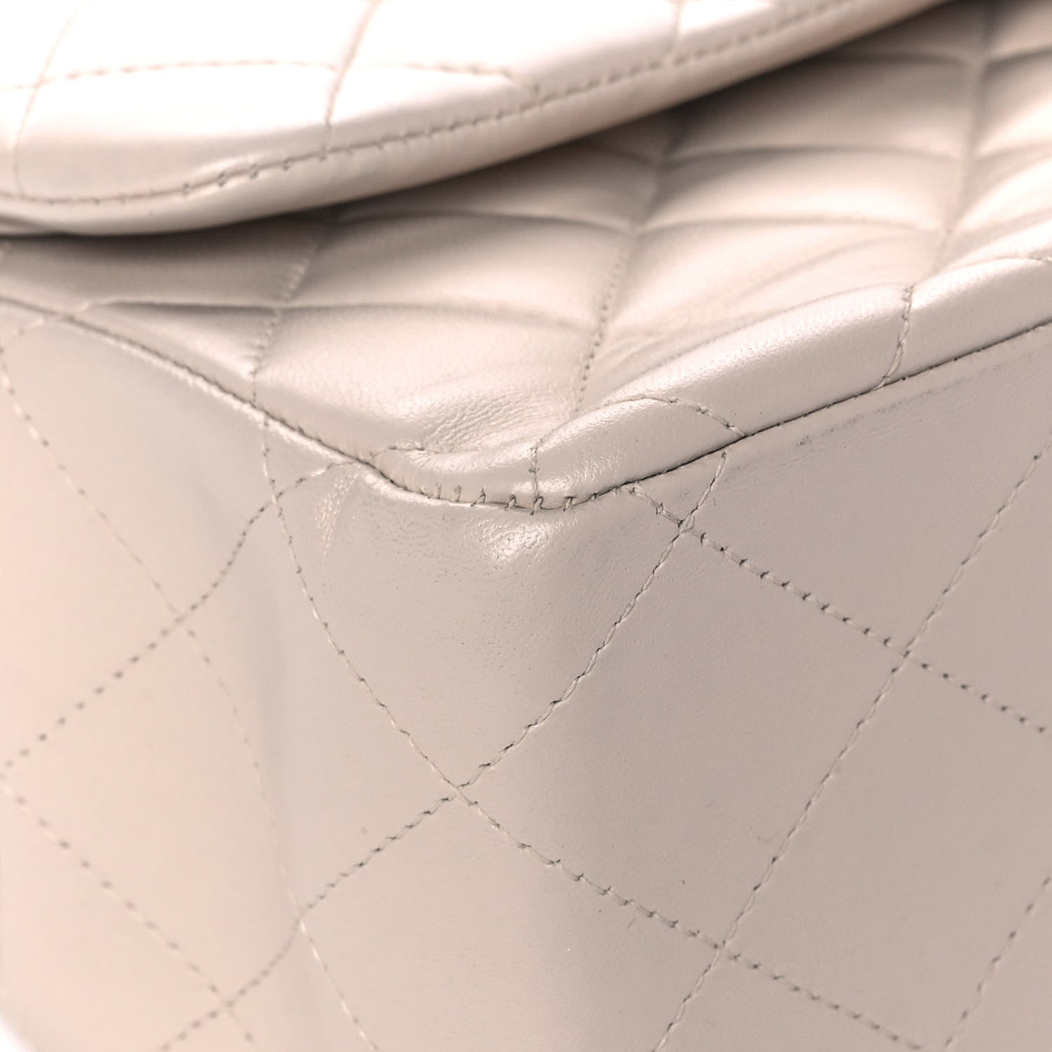 Chanel Lambskin Quilted Jumbo Double Flap Ivory 9 of 15