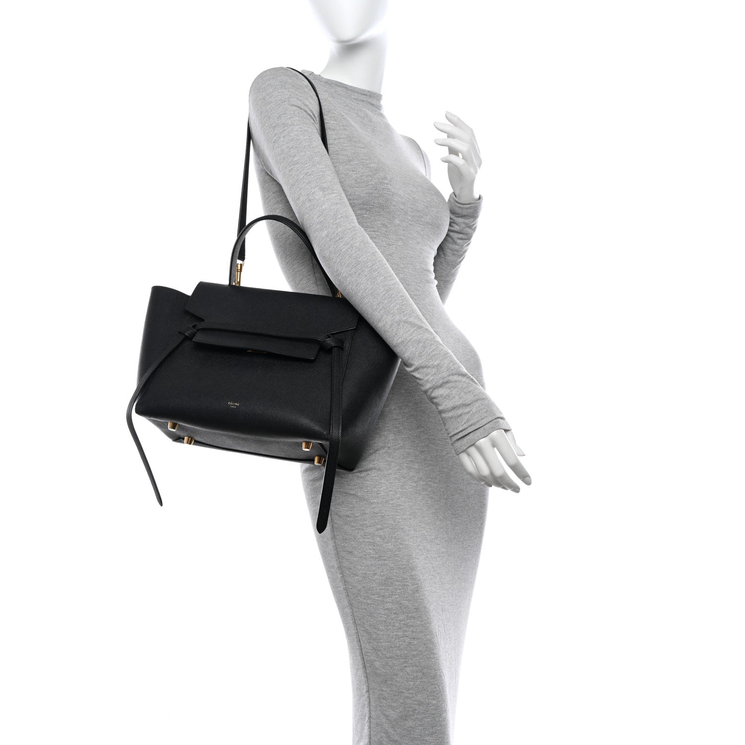 Celine Grained Calfskin Mini Belt Bag Black 2 of 20