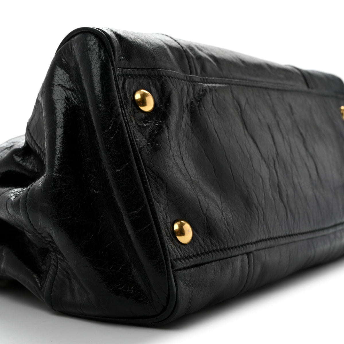 Miu Miu Vitello Shine Top Handle Satchel Black 8 of 11