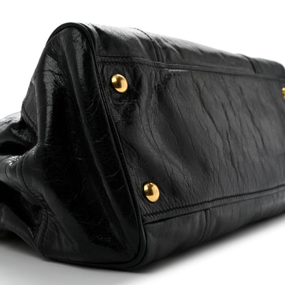Miu Miu Vitello Shine Top Handle Satchel Black 8 of 11