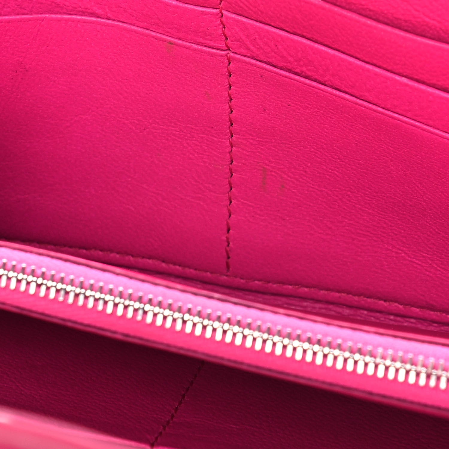 Balenciaga Pebbled Calfskin Everyday Continental Wallet on Chain Acid Pink 10 of 10