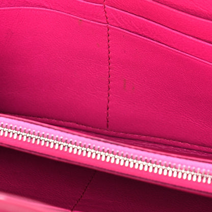 Balenciaga Pebbled Calfskin Everyday Continental Wallet on Chain Acid Pink 10 of 10
