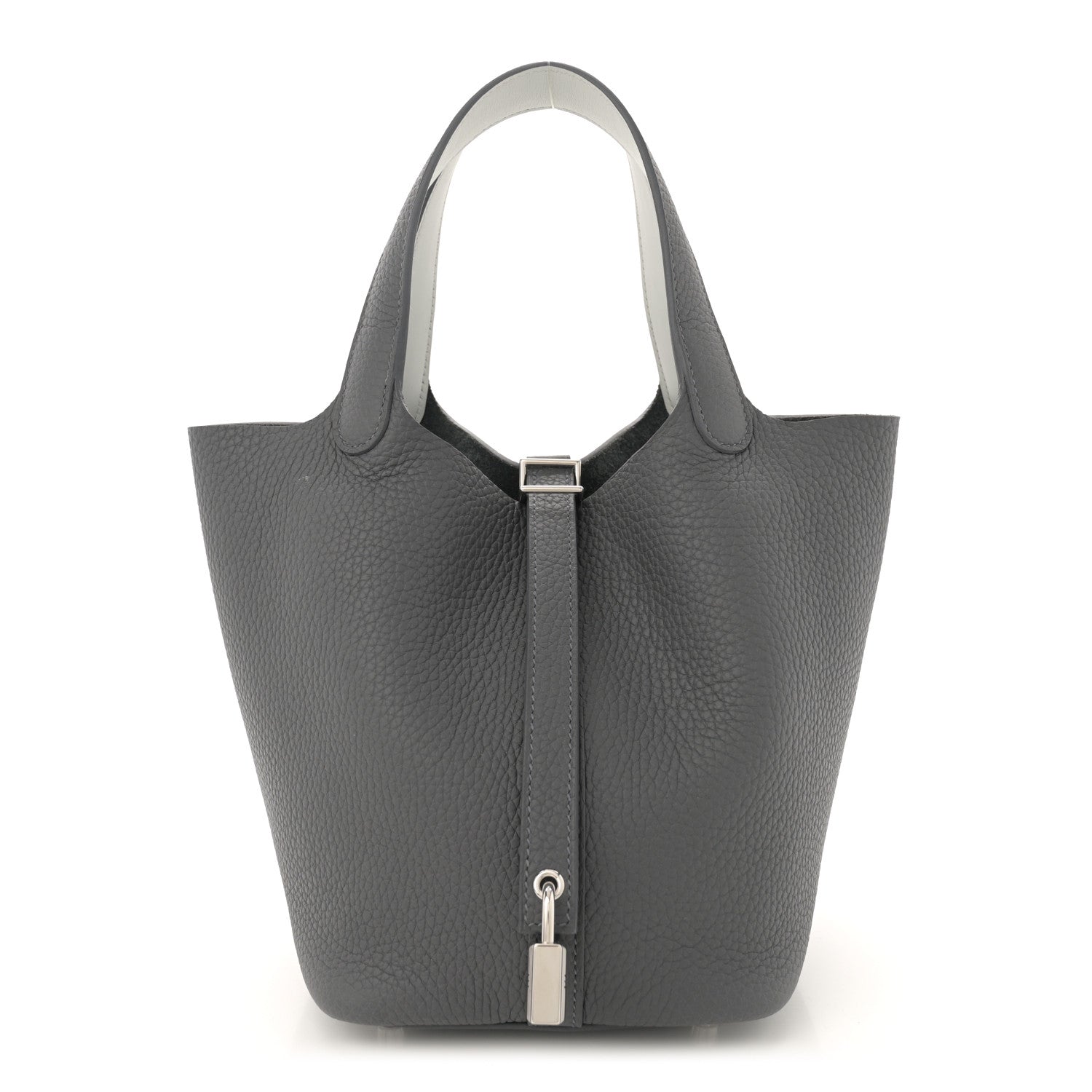 Hermes Taurillon Clemence Swift Eclat Picotin Lock 18 PM Ardoise Gris Platine 1 of 11