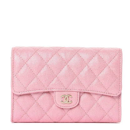 Chanel Iridescent Caviar Quilted Medium Flap Wallet Rose Pink 1 of 8