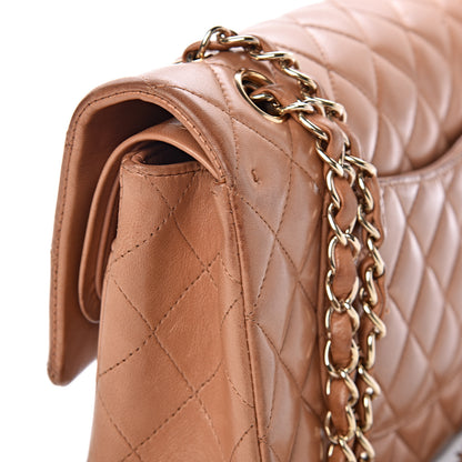 Chanel Lambskin Quilted Medium Double Flap Dark Beige 10 of 21