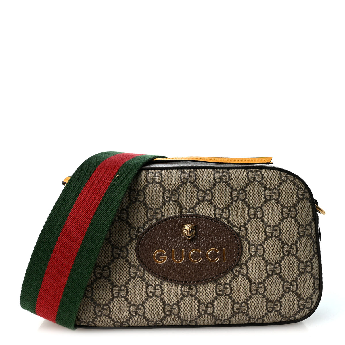 Gucci GG Supreme Monogram Web Neo Vintage Shoulder Bag Beige New Acero Crop 1 of 10
