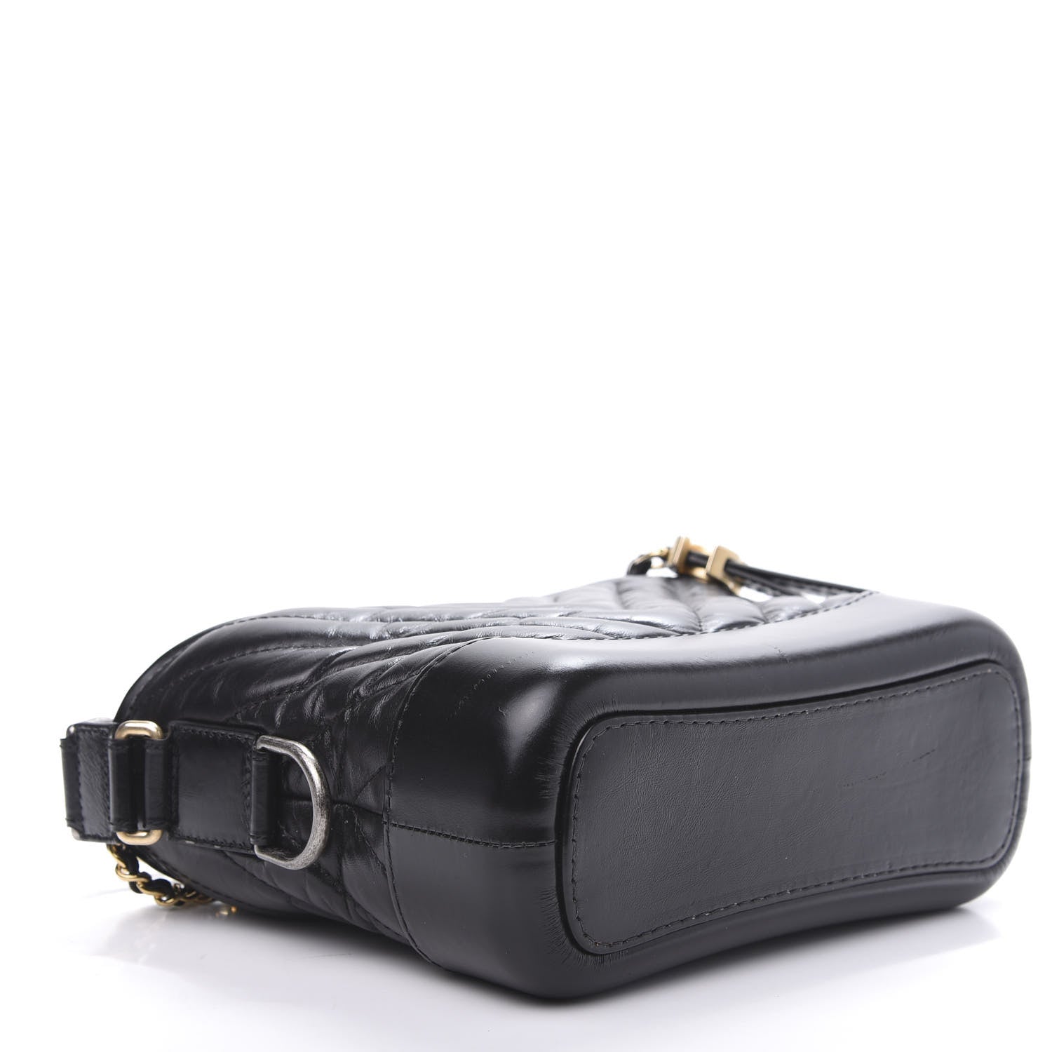 Chanel Aged Calfskin Chevron Quilted Small Gabrielle Hobo Black 5 of 17