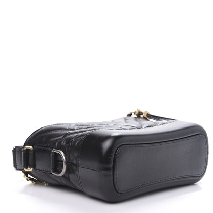 Chanel Aged Calfskin Chevron Quilted Small Gabrielle Hobo Black 5 of 17