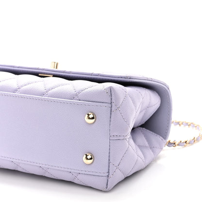 Chanel Caviar Quilted Mini Coco Handle Flap Light Purple 10 of 10