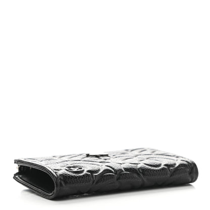 Chanel Caviar Camellia Embossed Key Holder Case Black 4 of 7