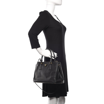 Prada Saffiano Small Galleria Double Zip Tote Black 3 of 11