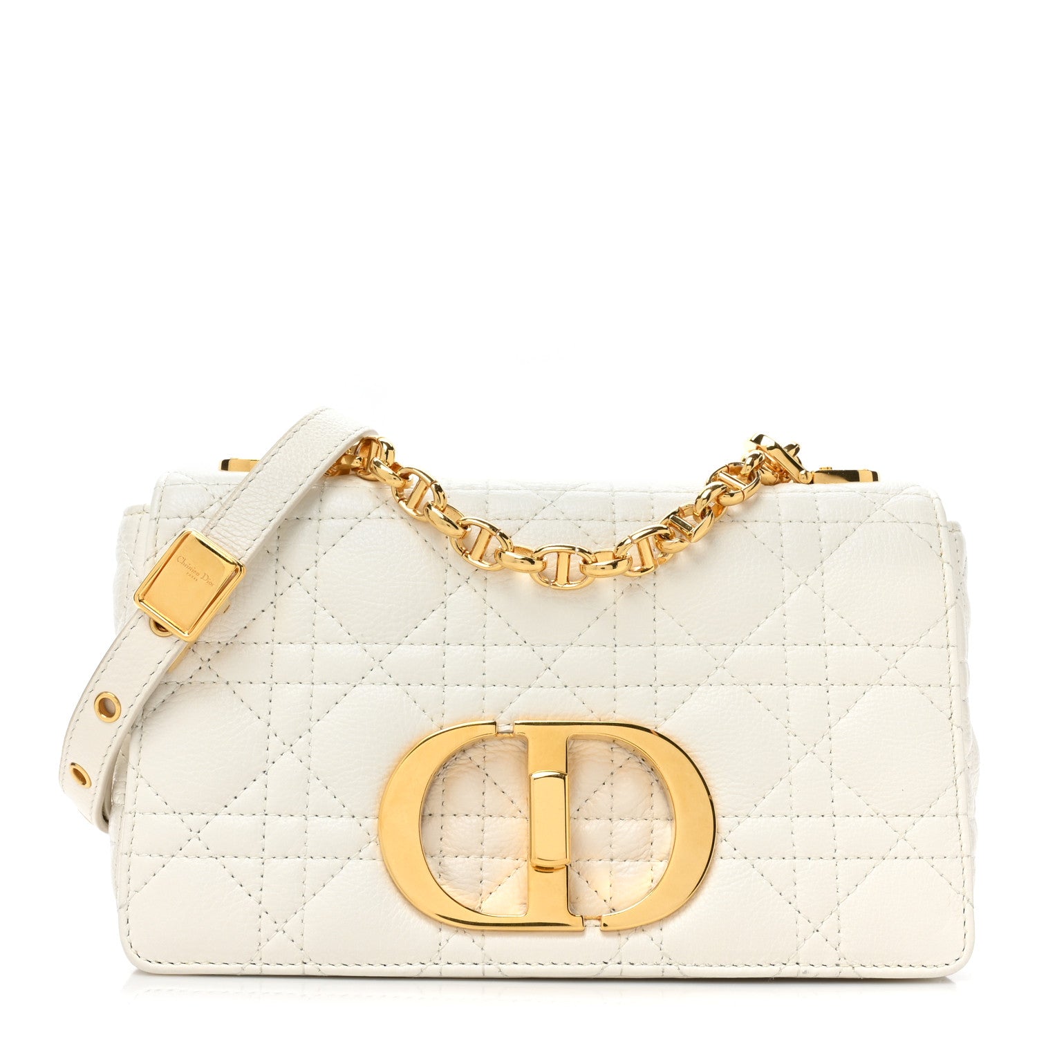 Christian Dior Calfskin Cannage Small Caro Bag Ivory 1 of 10
