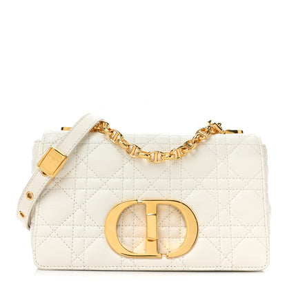 Christian Dior Calfskin Cannage Small Caro Bag Ivory 1 of 10