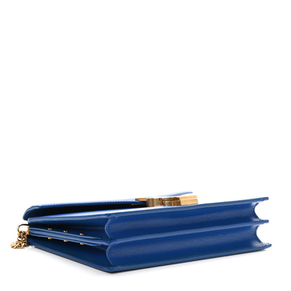 Saint Laurent Smooth Calfskin Monogram Cassandra Clasp Bag Blue Majorelle 4 of 15