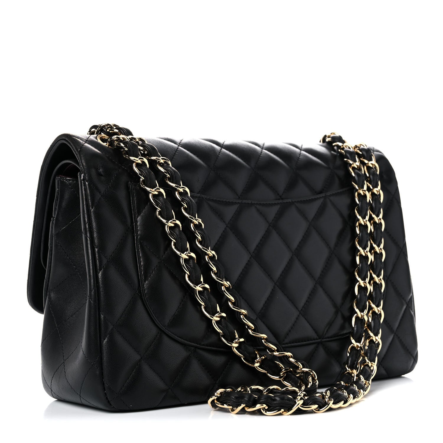 Chanel Lambskin Quilted Jumbo Double Flap Black 3 of 16