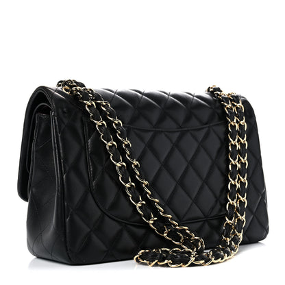 Chanel Lambskin Quilted Jumbo Double Flap Black 3 of 16