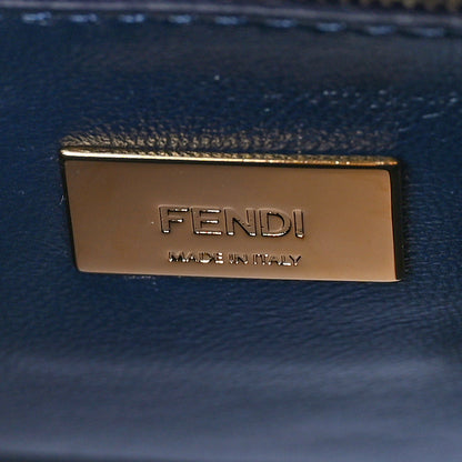 Fendi Ostrich Shiny Nappa Mini Peekaboo Iconic Satchel Blueberry Mud 6 of 8