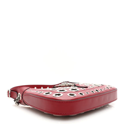 Gucci Calfskin Ha Ha Ha Jackie 1961 Eyelet Hobo Cherry Red 4 of 9