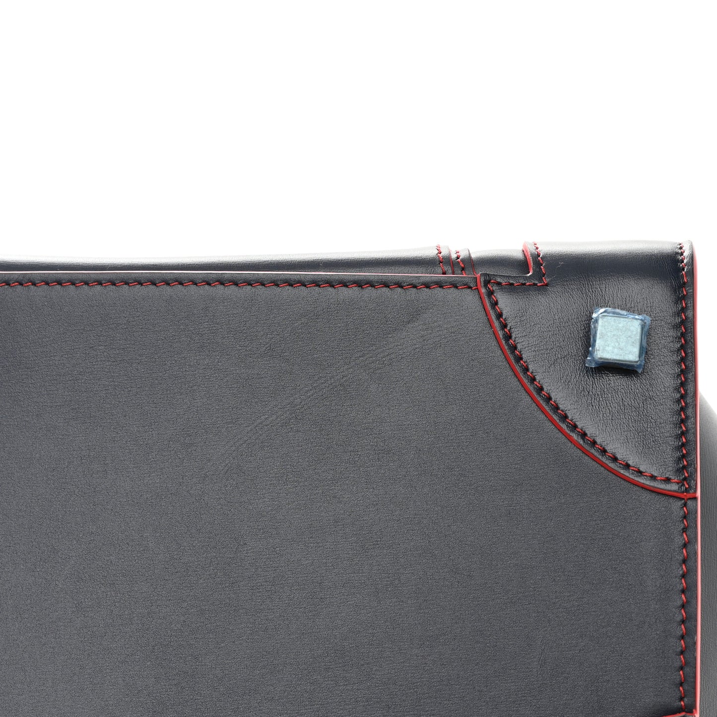 Satin Debossed Calfskin Mini Luggage Navy Blue