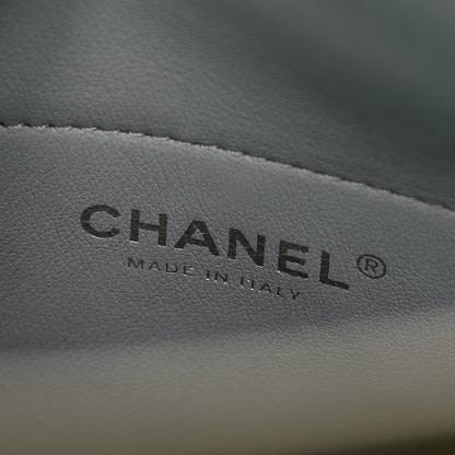 Chanel PVC Lambskin Stitched Medium Coco Splash Shopping Bag Blue Green 8 of 13