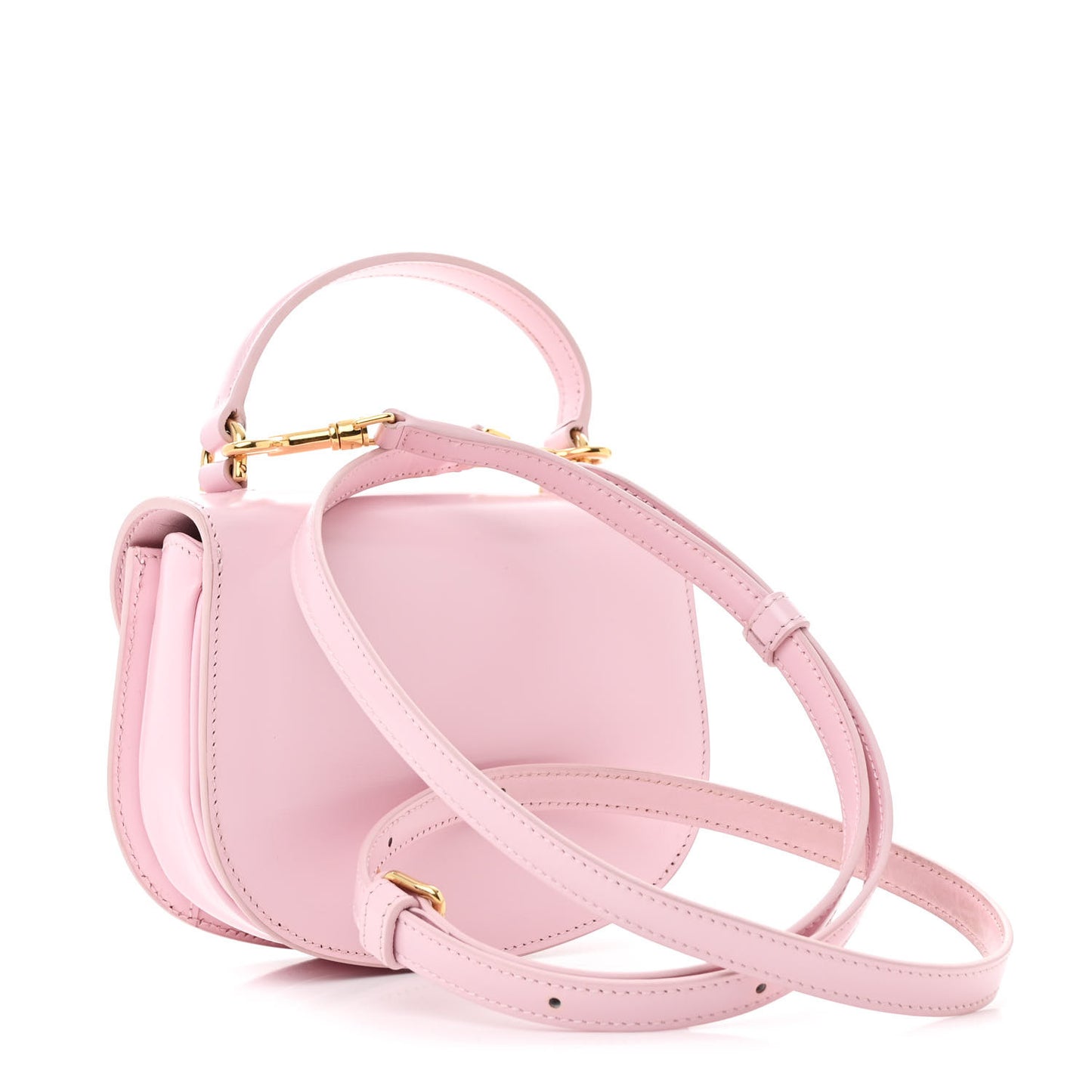 Shiny Calfskin Triomphe Mini Besace Clea Light Pink