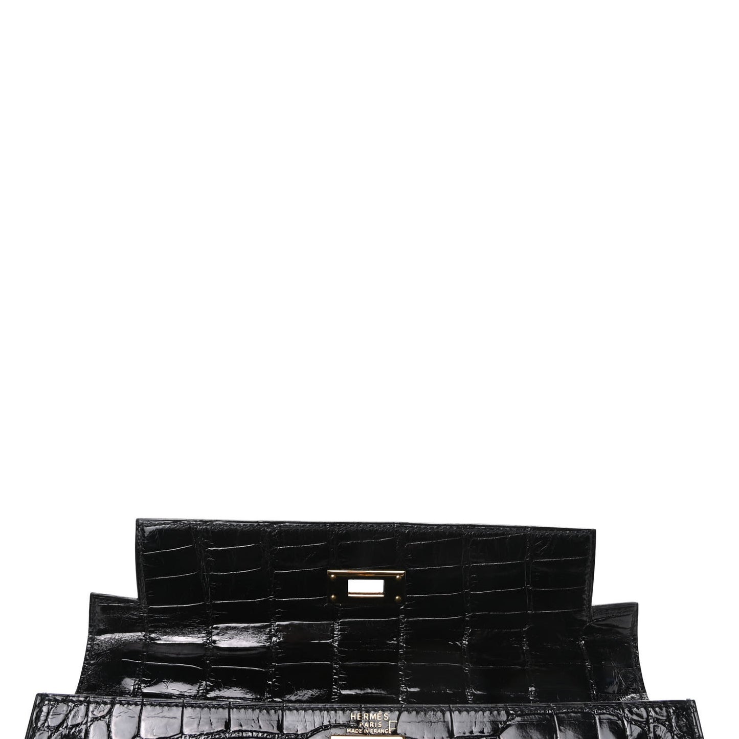 Shiny Alligator Kelly Sellier 28 Black