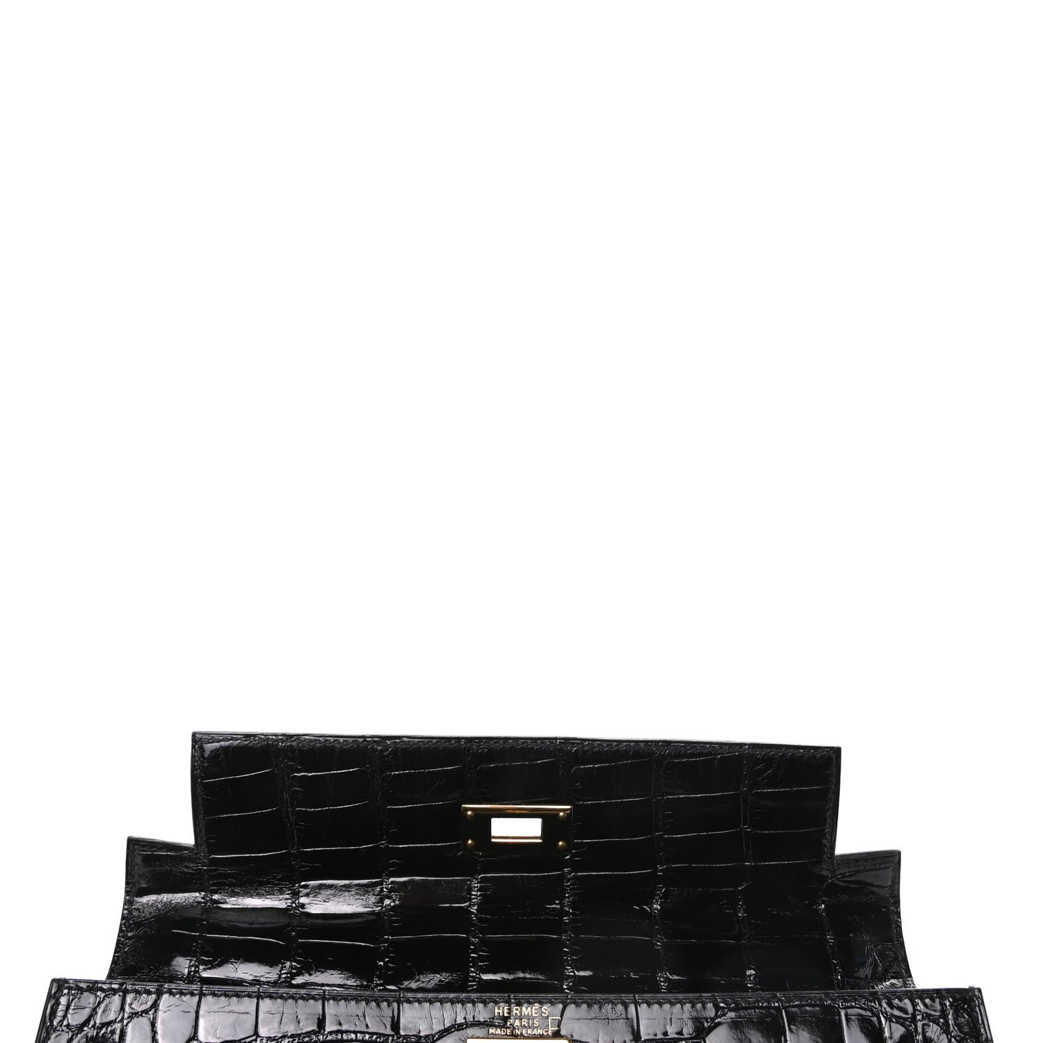 Hermes Shiny Alligator Kelly Sellier 28 Black 16 of 39